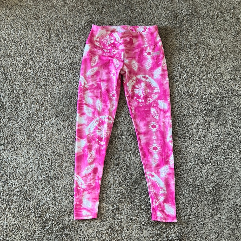 SKETCHERS pink tye dye leggings size S